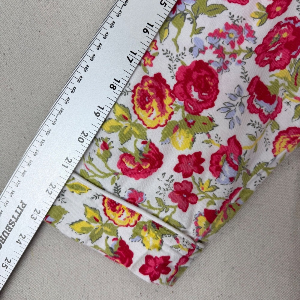 Lands End Floral Flannel Nightgown XL 18-20 Cotton Long Sleeve Cottagecore - Picture 8 of 14